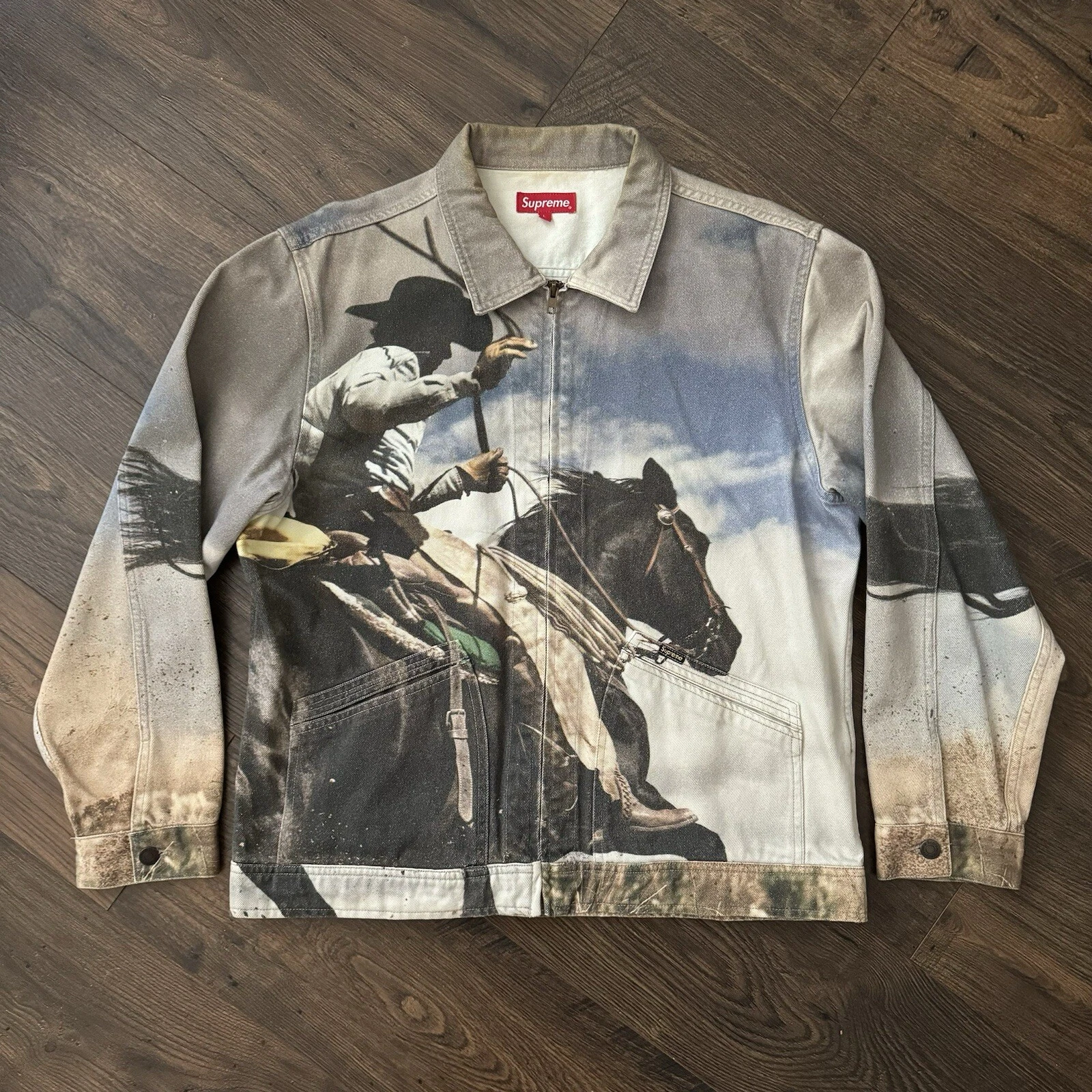 Veste de travail en denim Supreme Cowboy grande taille Jim Krantz Virgil Marlboro homme ��