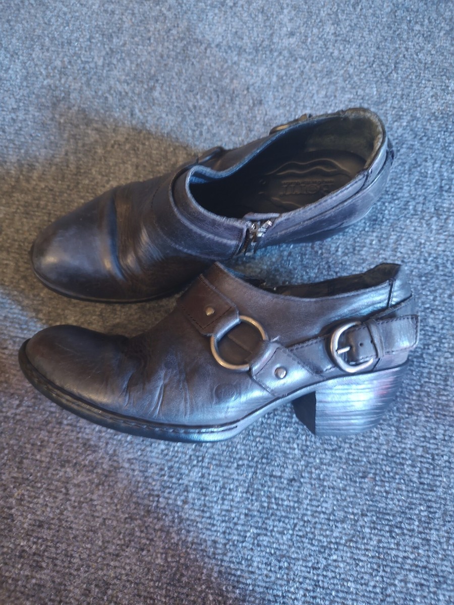 Born Womens 6.5 Zowy Ankle Booties Black B68003 Leather Victorian