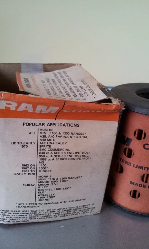 Масляный фильтр двигателя FRAME CH816PL — картридж — Austin, Mini и т. д. - Изображение 2 из 2