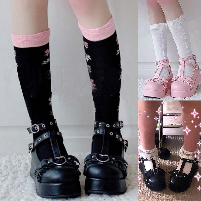 Girl Lolita Cute Platform Fashion High Heels Cosplay Leather Shoes  Students` | eBay