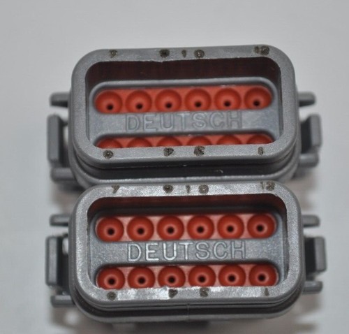 Lot of 2 DTM06-12SA-E007 Deutsch Connector 12 Position Grey - No Pins - Picture 3 of 3