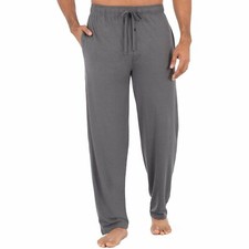 Fruit of the Loom Men's Beyond Soft Knit Sleep Pant Size Large Grey Feed Stripe