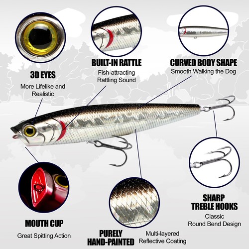 LUCKY CRAFT Gunfish 115NF ~ Ninguna pluma~ - 220 Impact Amarillo (1 cantidad) Topwater. - Imagen 3 de 7