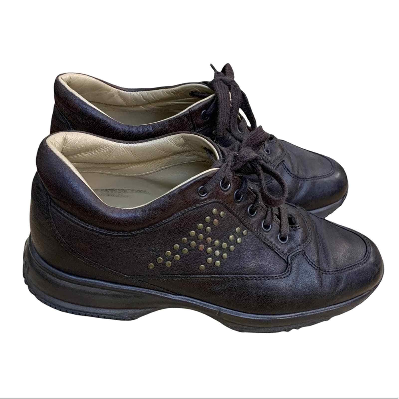 HOGAN Interactive Dark Brown Leather Platform Sne… - image 2