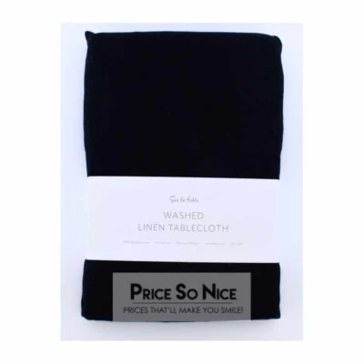 Sur La Table Navy Linen Tablecloth - 70" x 108" MSRP $120 New