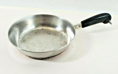 Vintage Revere Ware Copper Bottom 1801 7'' Skillet Sauce Pan Clinton Illinois USA