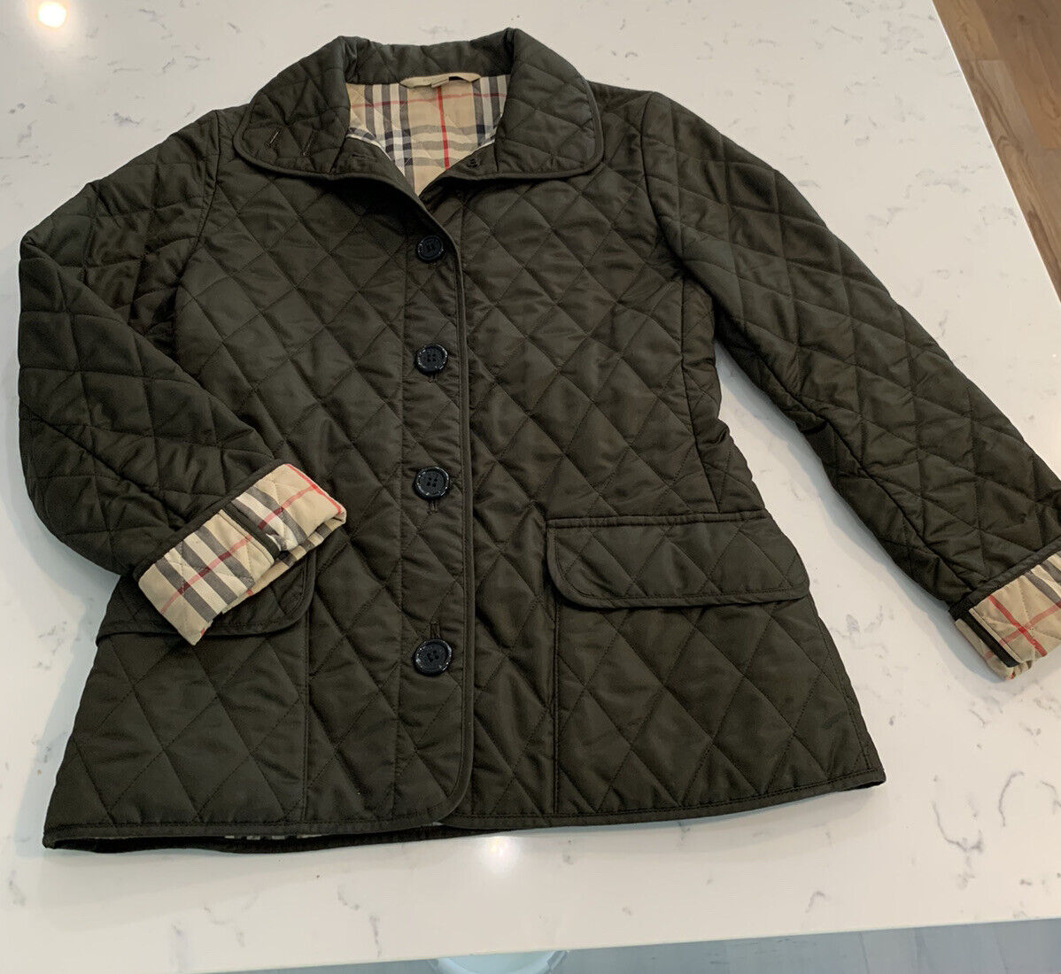 Burberry Women Quilted Jacket Coat Green | eBay