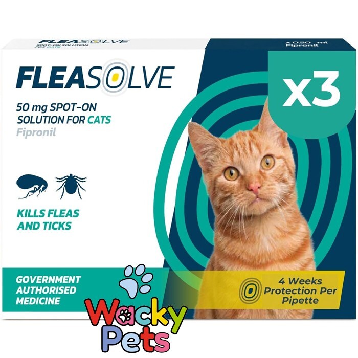 CAT FLEA & TICK SPOT ON Fleasolve Spot On Flea Treatment - 3 Pack OFFER PRICE!
