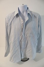 Marks  Spencer Pure Cotton Quick Iron Gold Stripe Formal Shirt Size 15.5