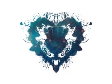 Ink Splat Thistle Heart Wall Art Print Framed 12x16