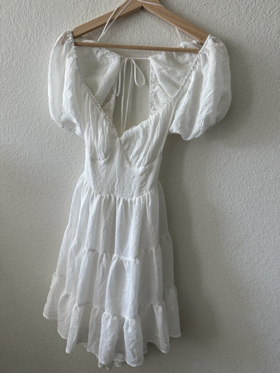 princess polly danny mini dress New Danny Mini Dress White Princess Polly Prairie Boho Festival Sz 6  Cowgirl