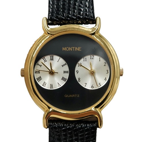 Elegant Vintage Montine Swiss Dual Time Zone Unisex Watch | eBay display picture 2