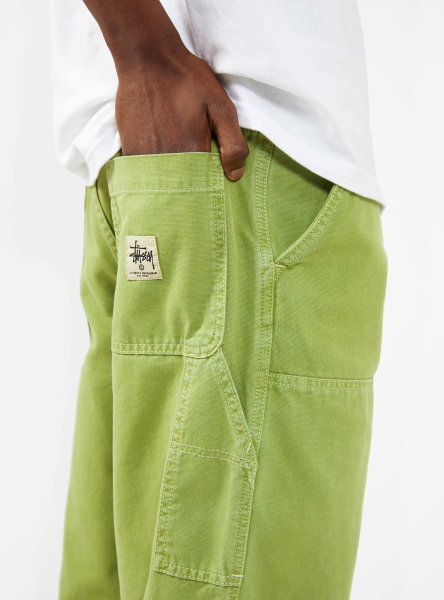 STUSSY Stone Washed Canvas Work Pant, Lime (116541) - Sizes STUSSY Stone Washed Canvas Work Pant, Lime (116541) - Sizes