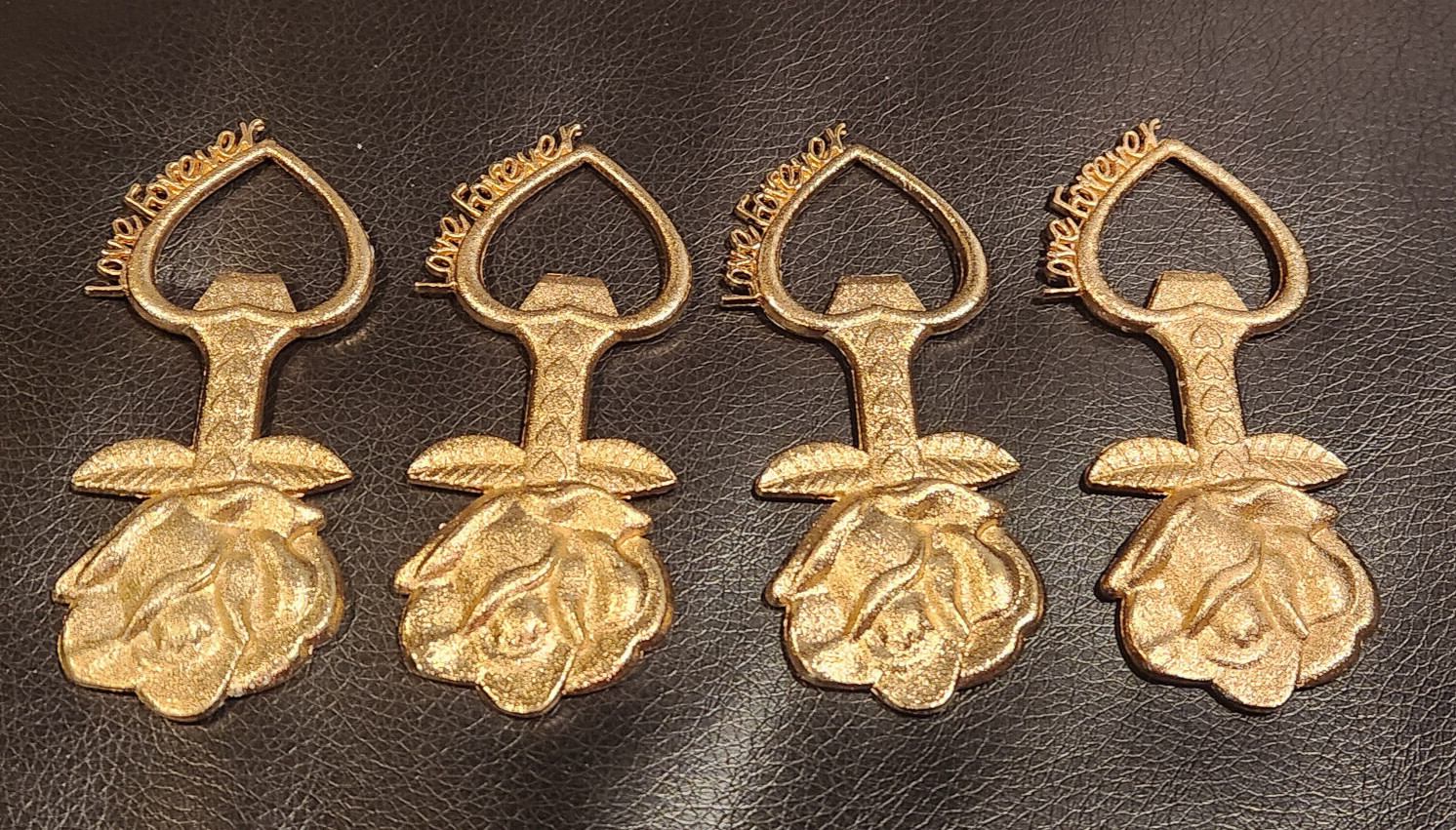4" Golden Rose Love Forever BOTTLE OPENER Gift Wedding Favor