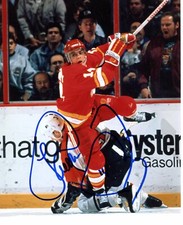 Theo Fleury Autographed 8x10 Calgary Flames   # S290