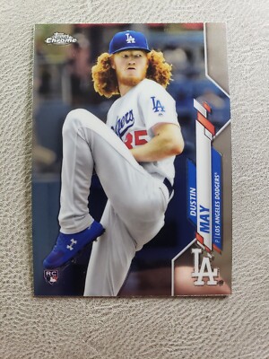 2020 Topps Chrome Baseball Dustin May Rookie #176