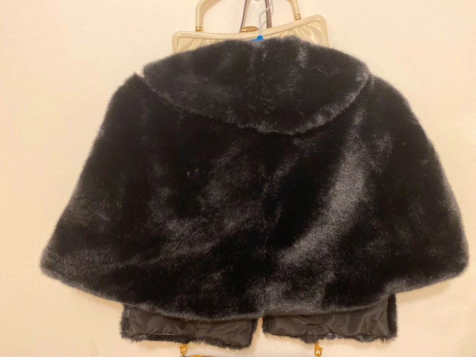 Catherine Malandrino Bolero Feminino Capelet Pele Sintética Cor Preta Tamanho M Novo com etiquetas - Imagem 3 de 4