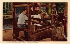 Carding Mill Greenfield Village Dearborn Michigan MI Linen Postcard UNP VTG