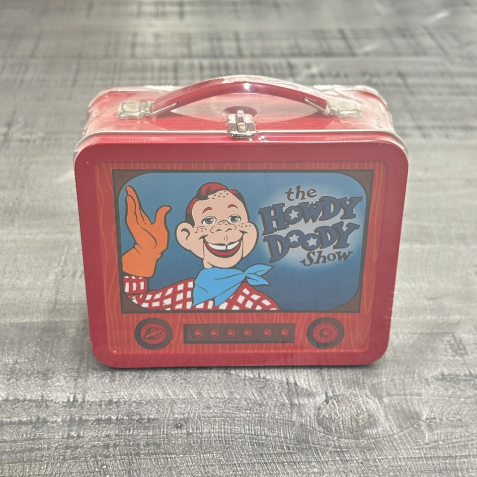 A brand-new, never-opened 1998 Hallmark Howdy Doody mini lunch box — sealed nostalgia in a pocket-sized tin.