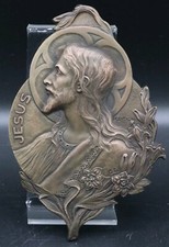 Placca In Bronzo Liberty - Gesù Stupendo In Patina Originale Firmato G. D. 