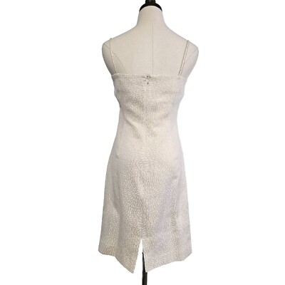 Ellen Tracy Women's Spaghetti Strap Sheath Size 10 Gold Metallic Formal  Dress