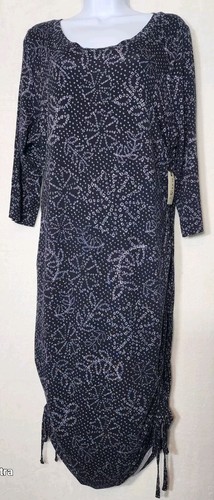 Terra & Sky Womens 0X (14W) Double Ruched Tied Sides Knit Maxi Dress Soft (Y13)