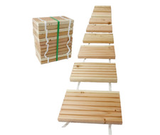 Rollweg 250x25cm Holz Lärche Gartentritte Trittplatten Fliesen für Weg im Garten