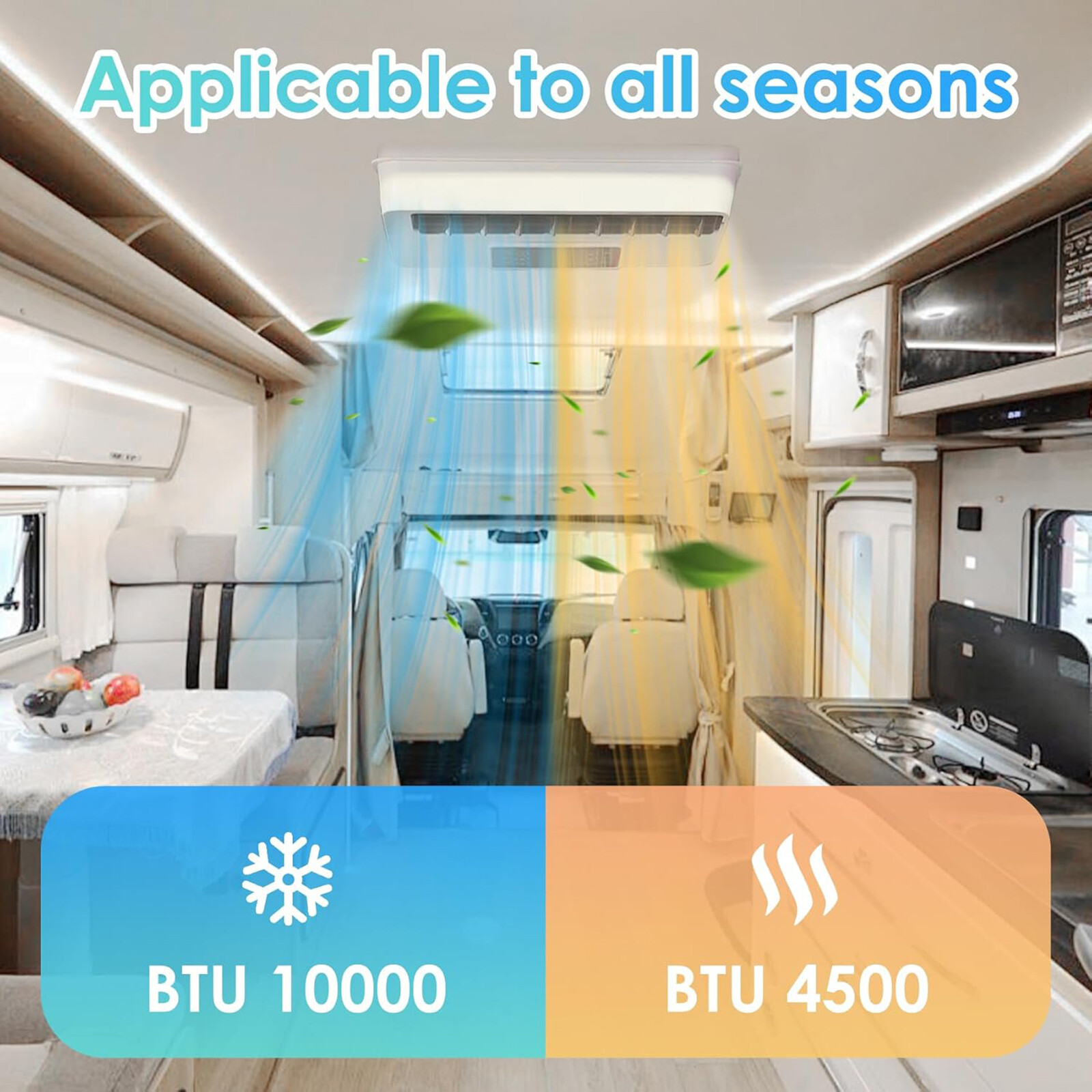 14500BTU 12V RV Rooftop Air Conditioner A/C Unit Cool&Heat For Trailer Motorhome