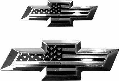 #ad #ad 2015 2020 Suburban Tahoe Black Chrome Flag Metal Overlay Emblem Front Rear Set $19.99