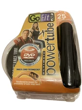 Go Fit Power 4ft Tube, Exercise Guide & Door Anchor 25 lbs Resistance Band