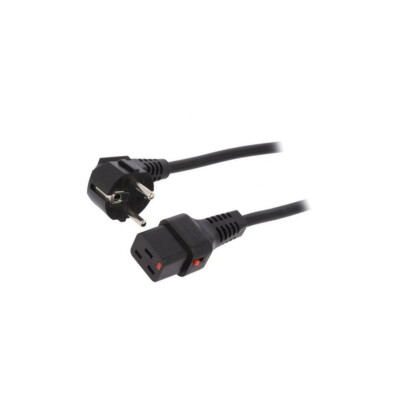IEC-EL262S Kabel CEE 7/7 (E/F) abgewinkelter Stecker,IEC C19 weiblich IEC LOCK