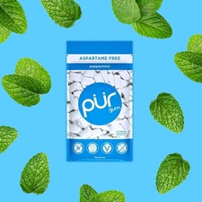 PUR Gum  Aspartame Free Chewing Gum  100 Xylitol  Natural Peppermint Flavore