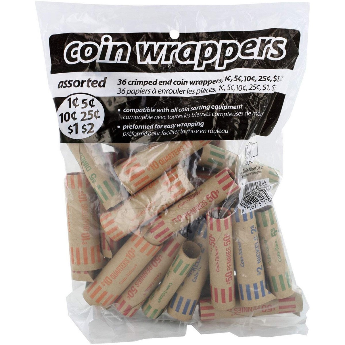 Coin Tubes Coin Roll Wrappers - Include Out Of Stock / Coin Roll ...