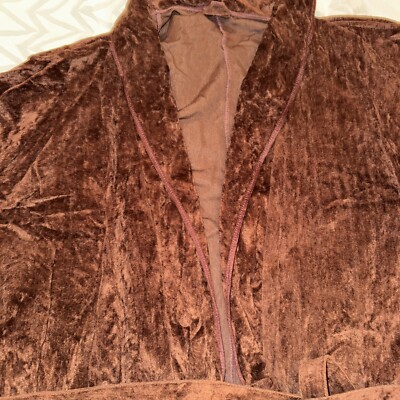 Vintage Men's Smoking Jacket Robe Dressing Gown brown velvet