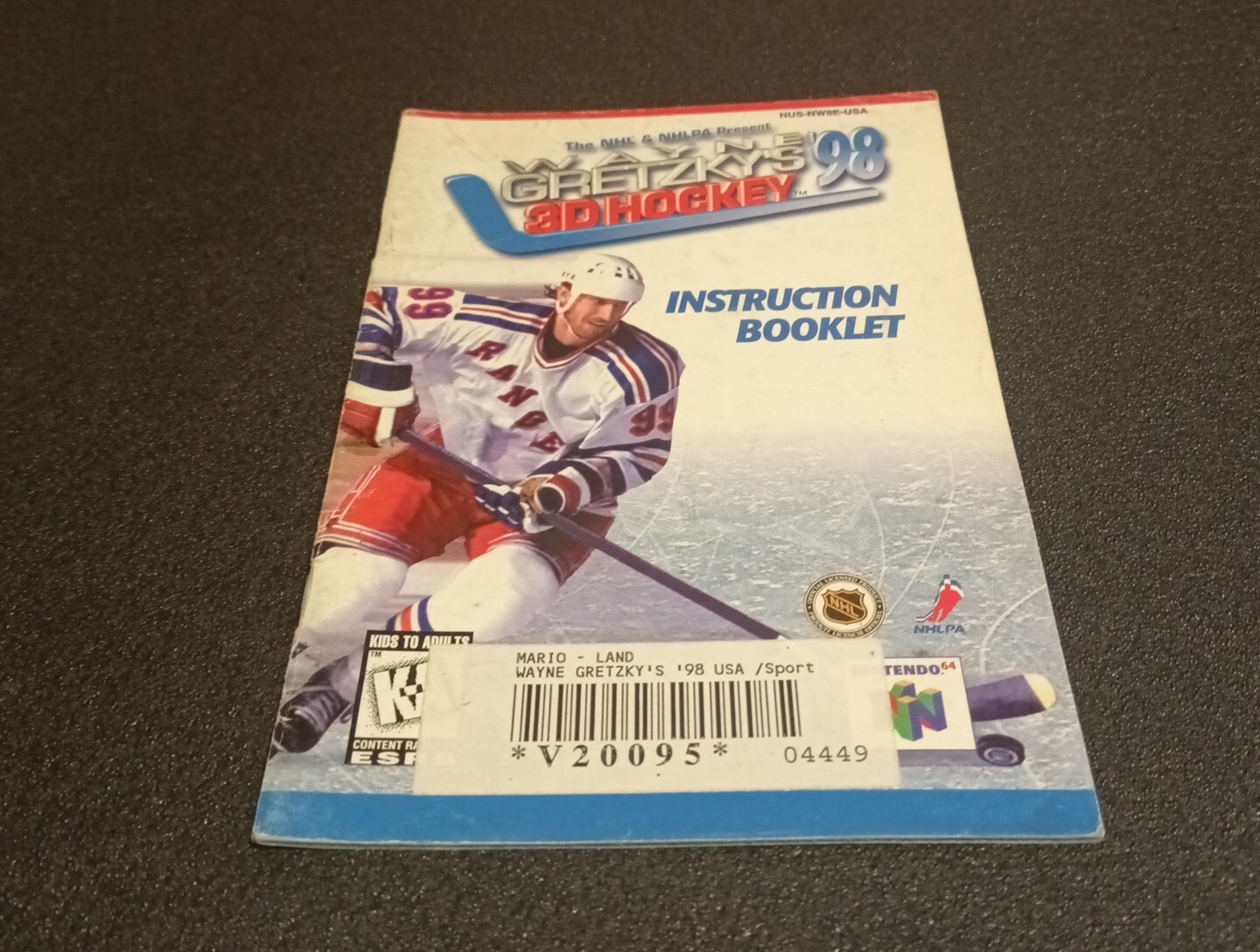 Wayne gretzky's 3d hockey 98 Notice manuel d'utilisation Nintendo 64 n64
