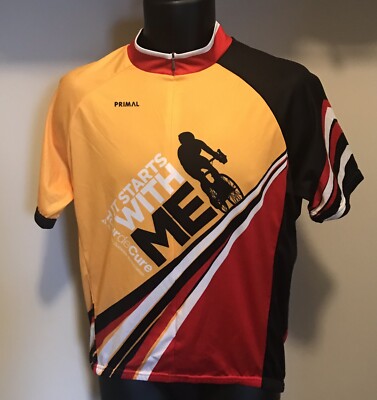 Maillot De Cyclisme Primal Homme - Rouge/Jaune - Taille XL - Occasion Comme Neuf