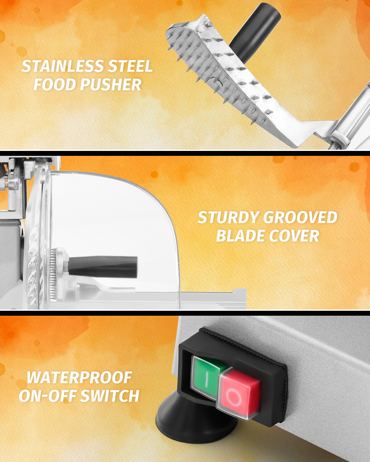 Wilprep Commercial 10" Electric Meat Slicer 240W 1400RPM Deli Cheese