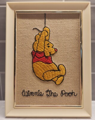 Winnie the Pooh Walt Disney Productions E.P.I.C. Embroidered Framed Picture 1966