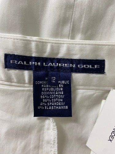 Ralph Lauren Golf Women's Skort Skirt Stretch Pockets Zip Solid White Size 12 - Afbeelding 3 van 8