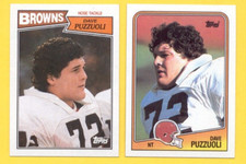 1987 & 1988 Topps DAVE PUZZUOLI Cleveland Browns 2-Card Lot Rookie RC