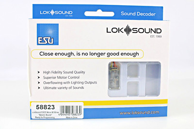 ESU 58823 LokSound V5 micro DCC *BLANK* Sound Decoder W/ Open Wires HO/N Scale