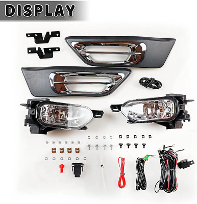 Pair For Honda CR-V 2002-2004 Factory Driving Clear Bumper Fog Lights Wiring Kit