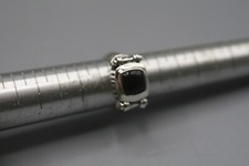 BEAUTIFUL VINTAGE 925 STERLING SILVER BLACK ONYX RING SIZE 7
