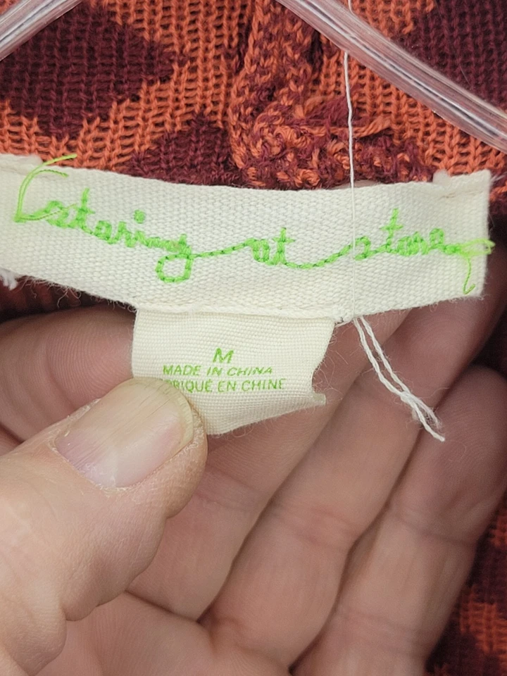 Cárdigan Staring at Stars para mujer mediano rojo naranja tribal suroeste frente abierto Foto 3 de 4