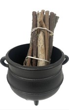 Oggun Caldero 7" De Guerreros  carga de 21 palos Santeria Ifa Religion Tools