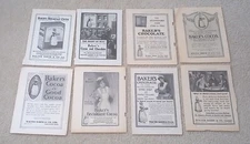 Baker's Cocoa  Advertisements Lot of 8