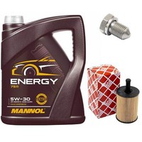 MotoröL Set 5W-30 5 Liter + ÖLfilter + ÖLablassschraube FüR Seat Skoda VW Golf