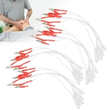 20Pcs Clip Electrode Lead Wires Cable for TENS Physiotherapy Machine Bag US #TL