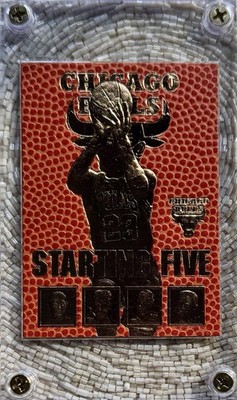 1997 Hoops 23K Gold Starting Five Chicago Bulls Bulls Jordan Basketball Texture