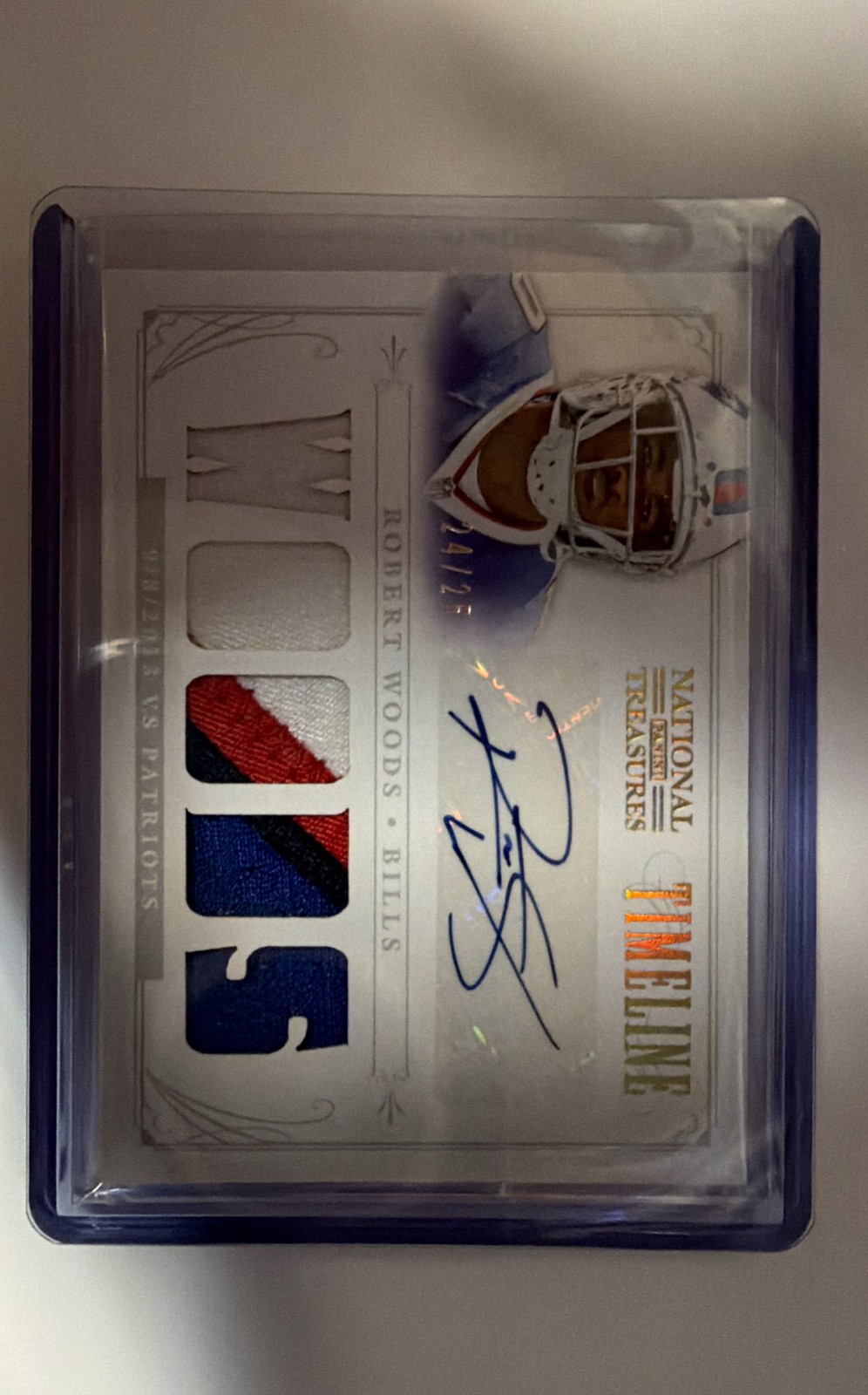 Robert Woods Panini National Treasures Timeline Signature Materials Names #44 Base